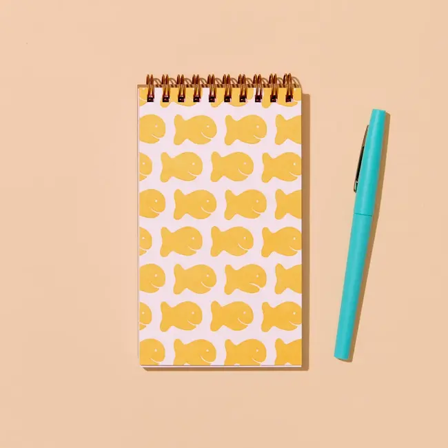 Goldfish Crackers Letterpress Spiral Pocket Size Notebook