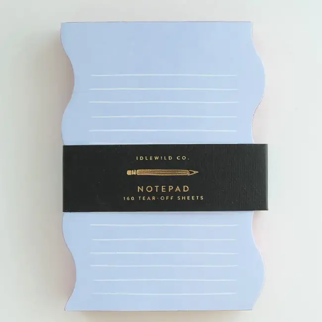 Wavy Shaped Notepad | Blue + Cranberry Edge