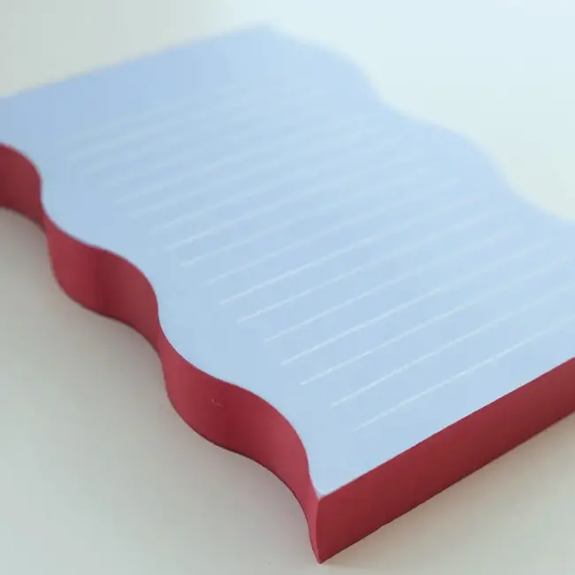 Wavy Shaped Notepad | Blue + Cranberry Edge