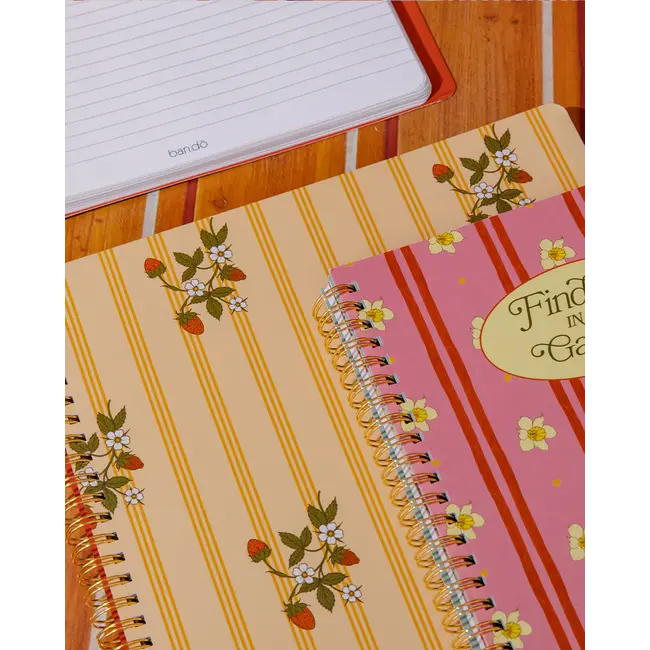 Floral Stripe Large Notebook