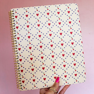 Cherry Hearts  Large Notebook