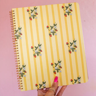 Floral Stripe Large Notebook