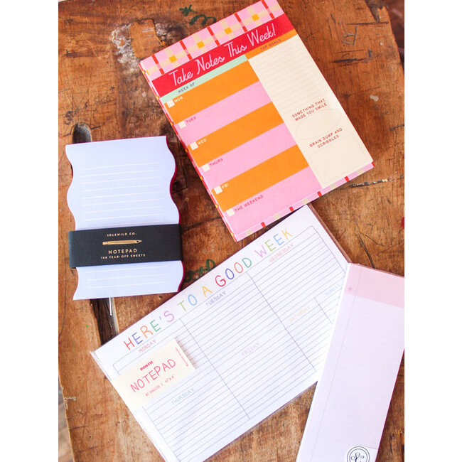 Wavy Shaped Notepad | Blue + Cranberry Edge