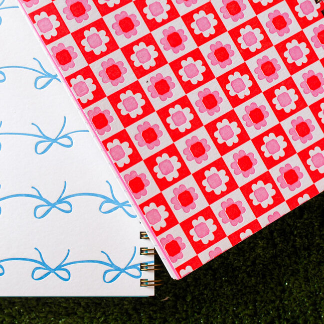 Blume Quilt Floral Letterpress Spiral Notebook