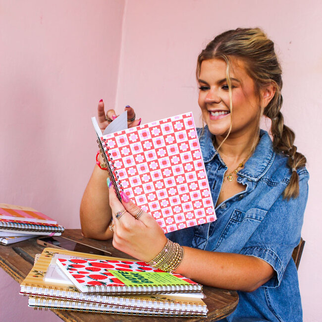 Blume Quilt Floral Letterpress Spiral Notebook