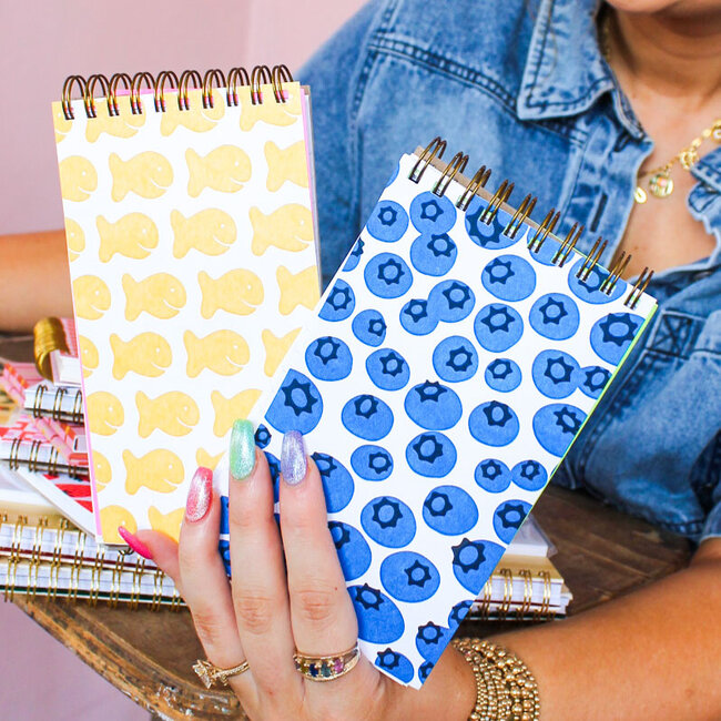 Goldfish Crackers Letterpress Spiral Pocket Size Notebook