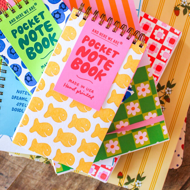 Goldfish Crackers Letterpress Spiral Pocket Size Notebook
