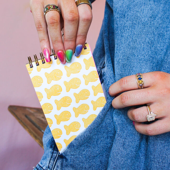 Goldfish Crackers Letterpress Spiral Pocket Size Notebook