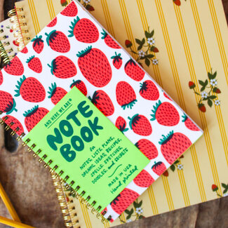 And Here We Are Strawberry Letterpress Spiral Notebook