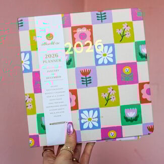 2026 Hardcover Planner, Floral Checks