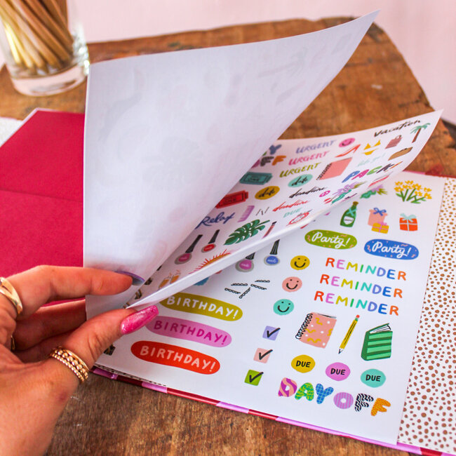 2026 Hardcover Planner, Magenta Squiggle