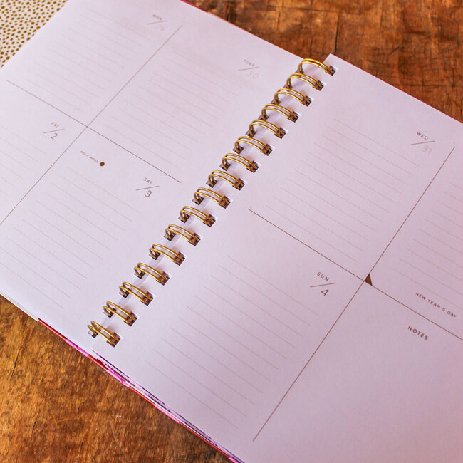 2026 Hardcover Planner, Magenta Squiggle