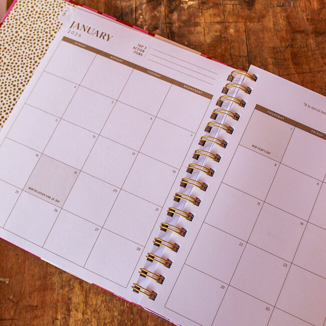 2026 Hardcover Planner, Magenta Squiggle