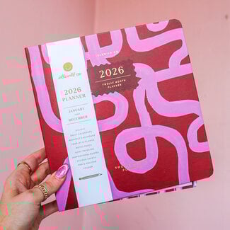 2026 Hardcover Planner, Magenta Squiggle