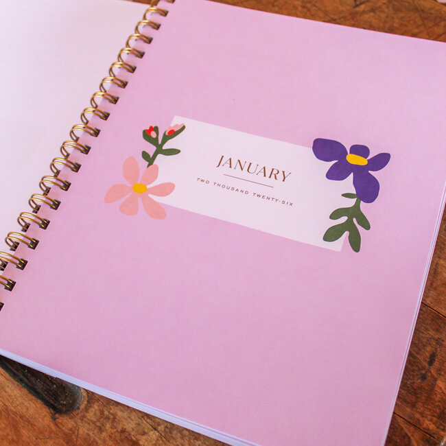 2026 Fullsize Softcover Planner, Primary Blooms