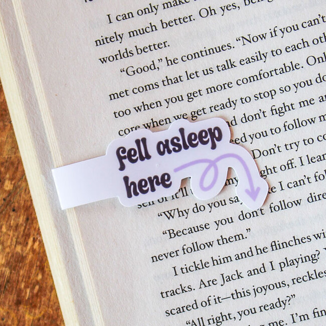 The Tiny Bookshelf Magnetic Bookmark Fell Asleep Here Side