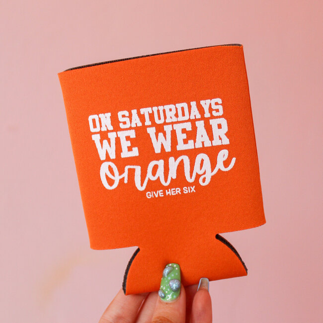 On Saturdays We Wear Orange Koozie