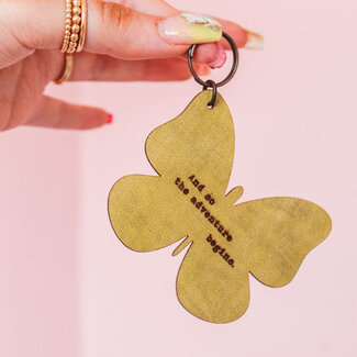 Adventure Leather Butterfly Keychain
