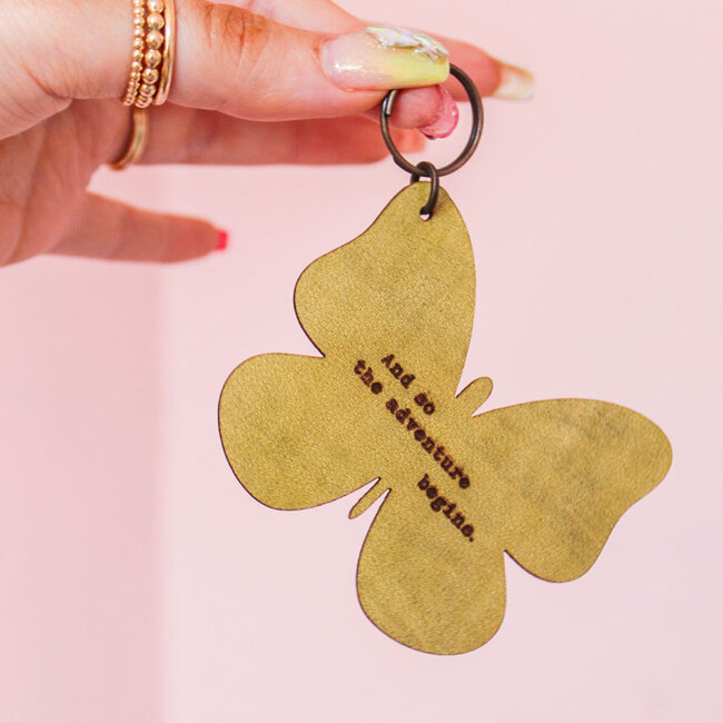 Adventure Leather Butterfly Keychain