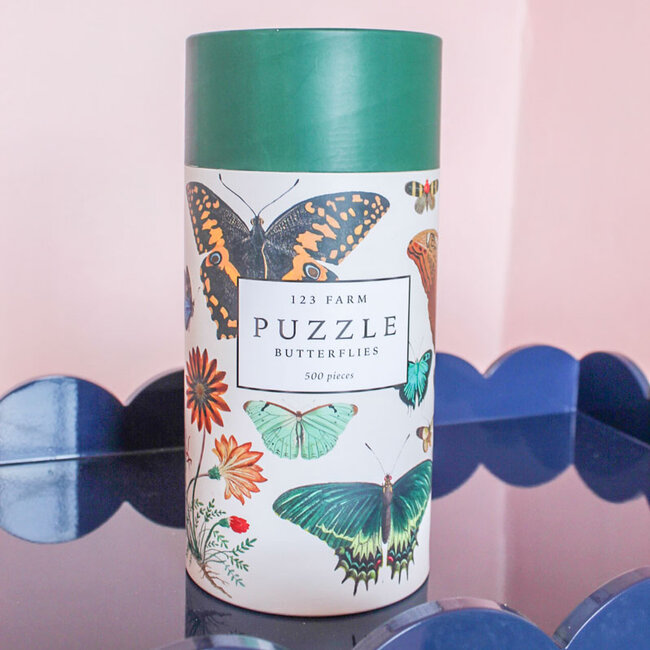 Butterflies Puzzle – 500 Pc Tube with Vintage Illustrations