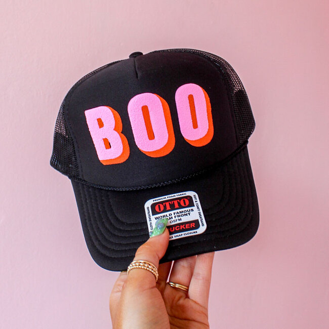 BOO Black Trucker Hat