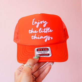 Enjoy the Little Things Orange Trucker Hat