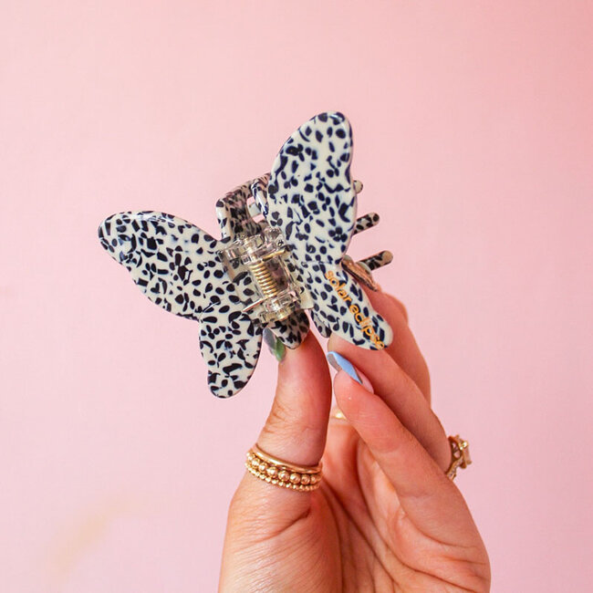 Hand-Painted Hair Claw Clip Autumn Butterfly/Beige