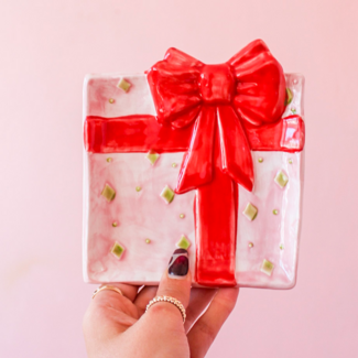 Present Hand-Painted Shaped Dish
