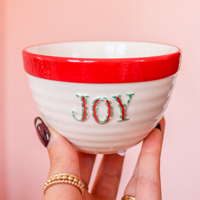 Joy Stoneware Bowl with Botanicals