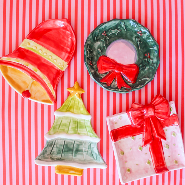 Wreath Hand-Painted Shaped Dish