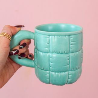 Blue Quilted Puffer Mug