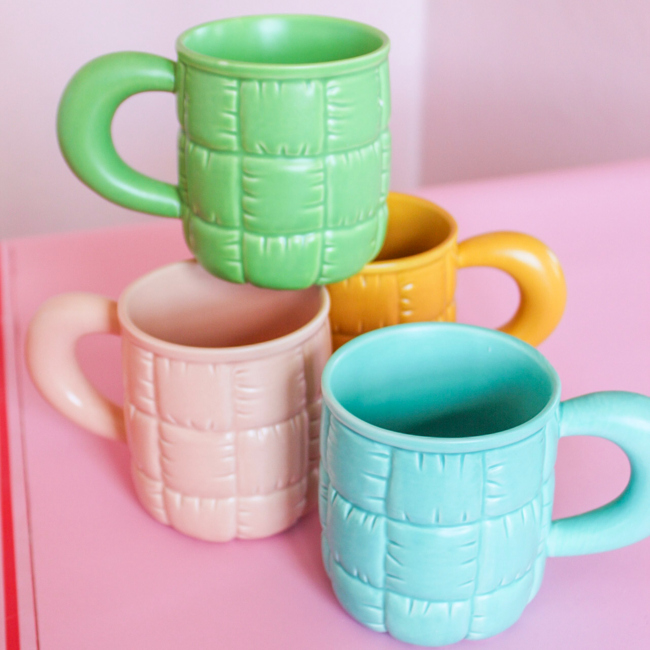 Pink Quilted Puffer Mug