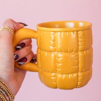 Yellow Quilted Puffer Mug