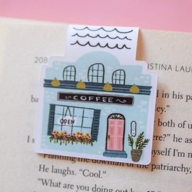 Coffee Shop Magnetic Bookmark