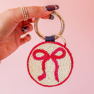 Kelsey Bow Seed Bead Bag Accessory