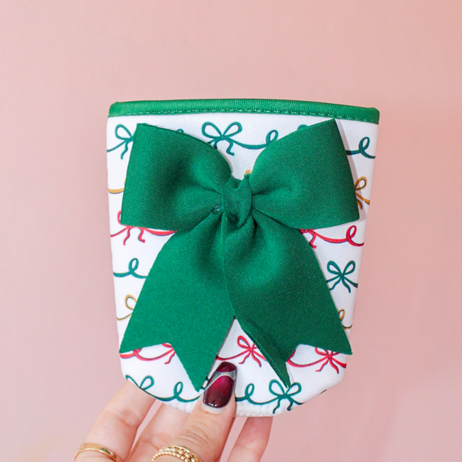 Iced Cup Coolie - Christmas Bows
