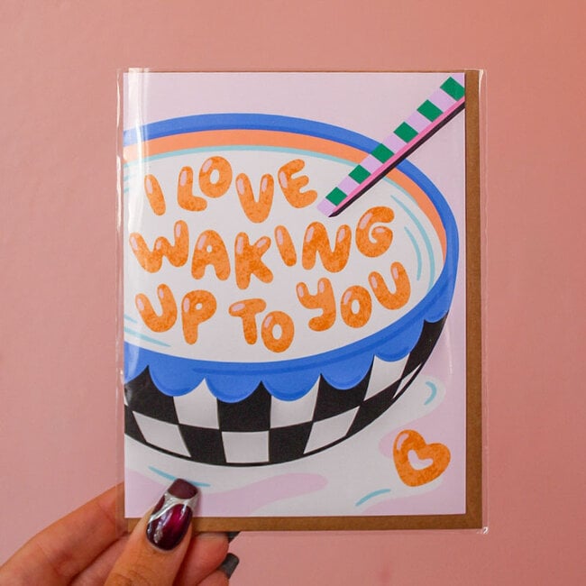 Love Waking Up to You Breakfast Cereal Card