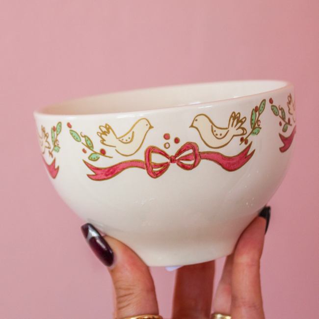 Dove Pink Stoneware Bowl