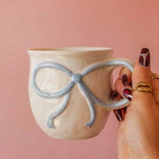 Blue Bow Handle Mug