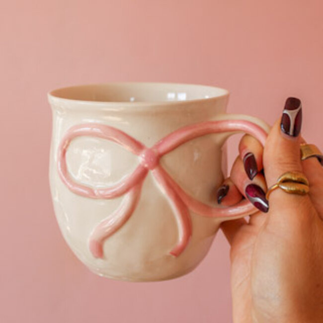 Pink Bow Handle Mug