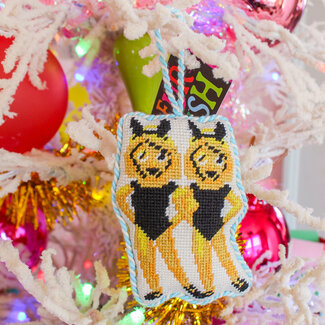 Twinning Emoji Furbish Needlepoint Ornament