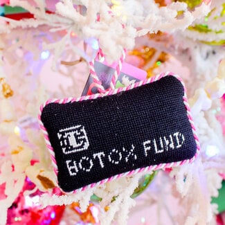 Black Card Botox Fund Furbish Needlepoint Ornament