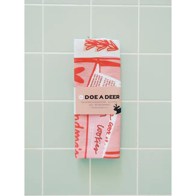 Heirloom Recipes Full Pattern Flour Sack Tea Towel