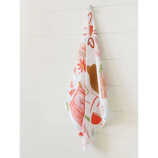 Heirloom Recipes Full Pattern Flour Sack Tea Towel