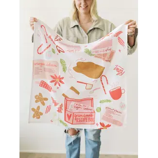 Heirloom Recipes Full Pattern Flour Sack Tea Towel