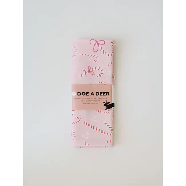 Candy Cane Full Pattern Flour Sack Tea Towel