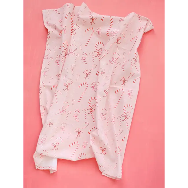 Candy Cane Full Pattern Flour Sack Tea Towel