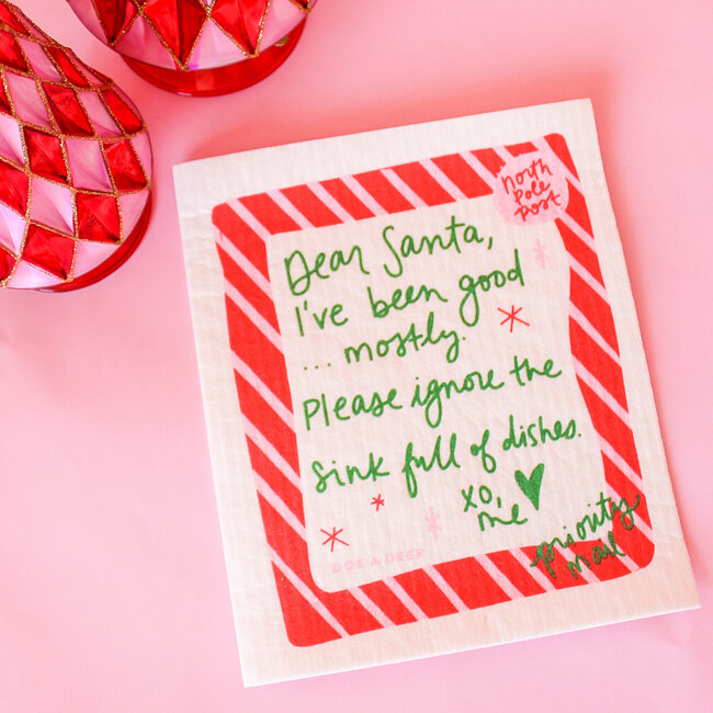 Dear Santa Swedish Dishcloth