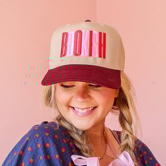 The Babe Co Bookish Maroon Vintage Embroidered Trucker Hat