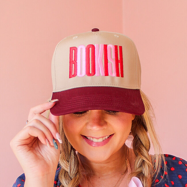 Bookish Maroon Vintage Embroidered Trucker Hat